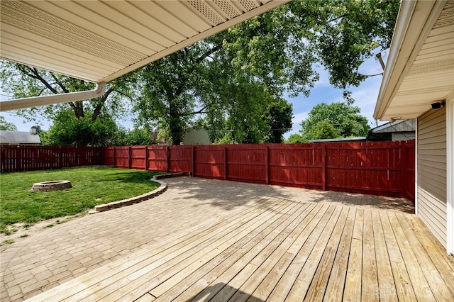 613 Spinning Rd, New Carlisle, OH 45344 - deck with a fire pit and a patio area