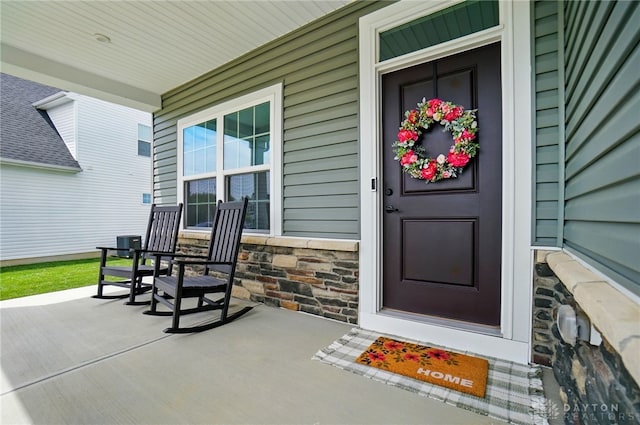 2550 Bellevue Dr, Batavia, OH 45103 - entrance to property featuring covered porch and stone siding