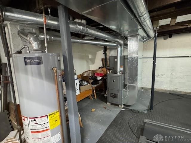 224 S Wolf Creek St, Brookville, OH 45309 - utility room featuring water heater and heating unit