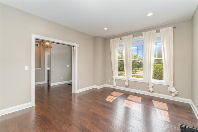 5411 Whispering Brook Ct, Liberty Twp, OH 45011 - unfurnished room featuring dark wood-style floors, baseboards, and recessed lighting