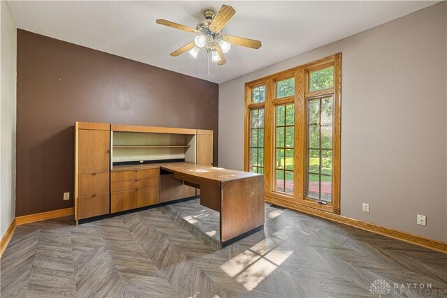 4384 New Market Banta Rd, Lewisburg, OH 45338 - unfurnished office featuring baseboards and a ceiling fan