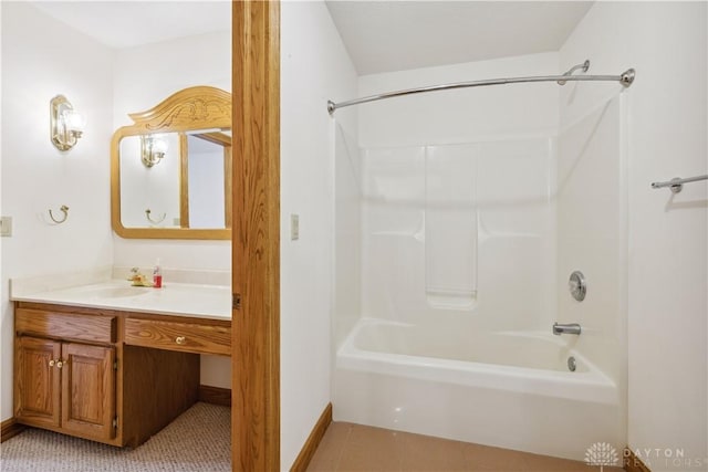 4384 New Market Banta Rd, Lewisburg, OH 45338 - full bathroom featuring shower / tub combination, vanity, and baseboards