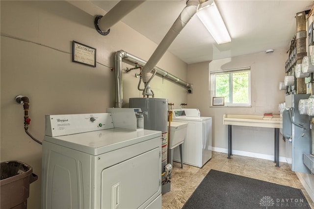2648 Parklawn Dr, Kettering, OH 45440 - laundry room featuring washer and clothes dryer and water heater