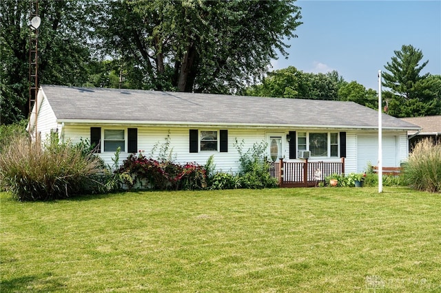 3726 Shawnee Trl, New Jasper Twp, OH 45335 - single story home featuring an attached garage, a front lawn, and cooling unit