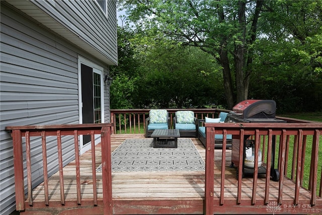 2547 Ryan Ct, Beavercreek, OH 45434 - wooden deck with an outdoor living space and area for grilling
