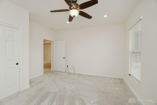 5053 Maiden Way, Liberty Twp, OH 45011 - unfurnished bedroom with carpet floors, baseboards, a ceiling fan, and recessed lighting