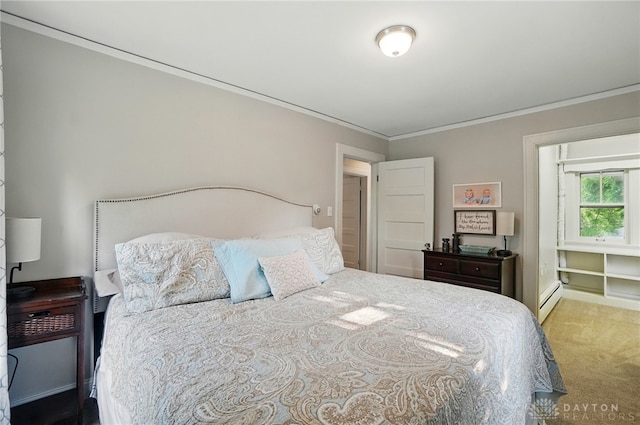 27 Spirea Dr, Oakwood, OH 45419 - bedroom with baseboard heating, ornamental molding, and carpet floors
