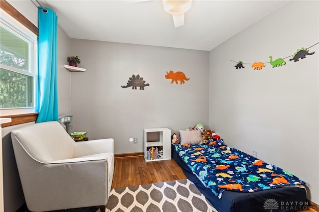 340 Marsha Jeanne Way, Dayton, OH 45458 - bedroom featuring wood finished floors, baseboards, and ceiling fan