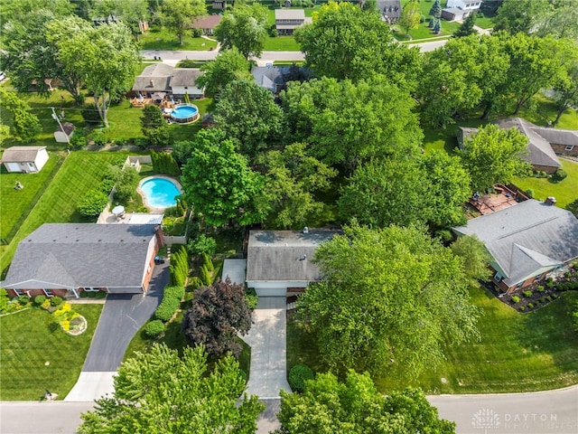 340 Marsha Jeanne Way, Dayton, OH 45458 - aerial perspective of suburban area featuring a pool area