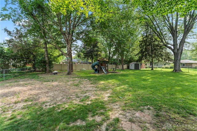 340 Marsha Jeanne Way, Dayton, OH 45458 - view of yard featuring a playground