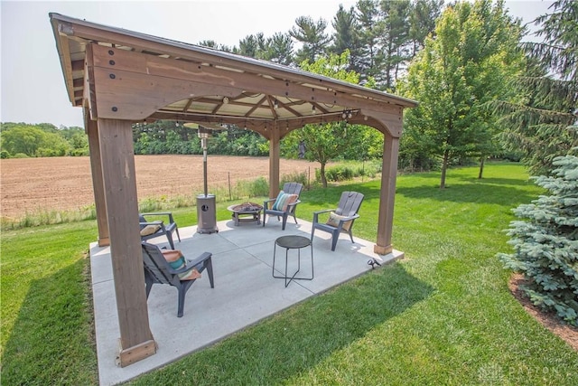 4560 James Madison Trl, Kettering, OH 45440 - view of home's community with an outdoor fire pit, a gazebo, a lawn, and a patio