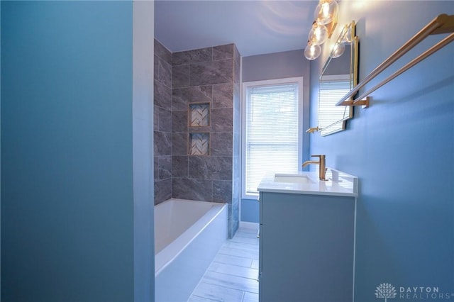 3409 E 5th St, Dayton, OH 45403 - full bathroom featuring vanity and shower / bath combination