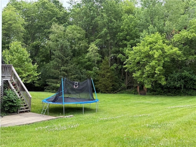 1529 Creekside Rd, Amelia, OH 45102 - view of grassy yard featuring a trampoline and stairs