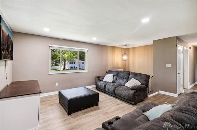 2706 Coldsprings Dr, Beavercreek, OH 45434 - living room featuring light wood-type flooring and recessed lighting