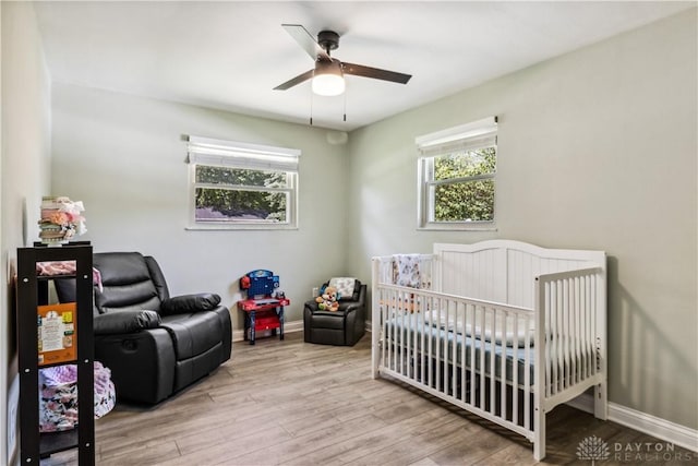2706 Coldsprings Dr, Beavercreek, OH 45434 - bedroom with wood finished floors and ceiling fan