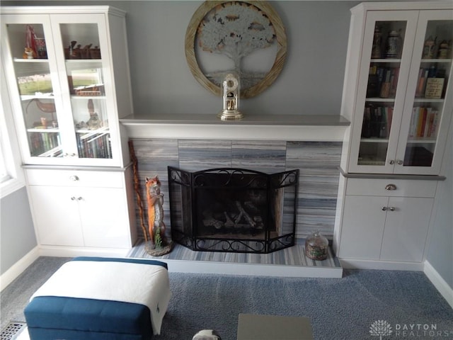 4502 Central Ave, Middletown, OH 45044 - detailed view of carpet flooring, baseboards, and a fireplace