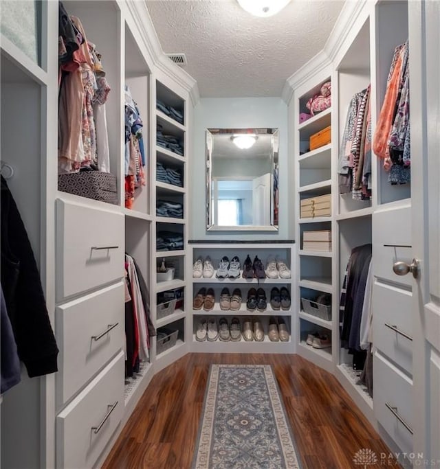 1199 Whitetail Dr, Fairborn, OH 45324 - spacious closet with dark wood finished floors