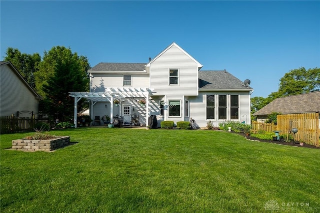 1199 Whitetail Dr, Fairborn, OH 45324 - back of house with a pergola and a shingled roof