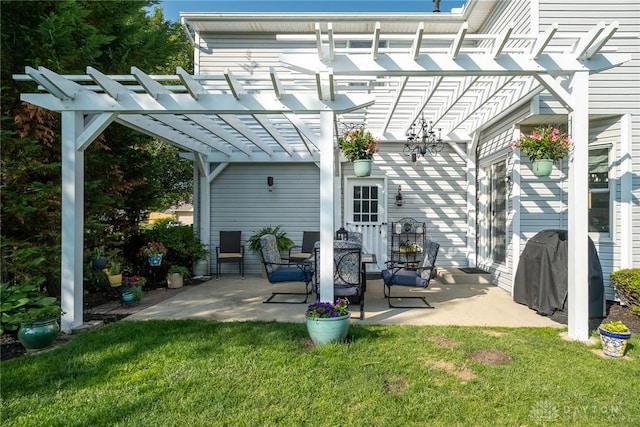 1199 Whitetail Dr, Fairborn, OH 45324 - view of patio / terrace featuring a pergola and area for grilling