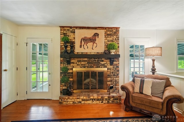 6007 Valleybrook Dr, Middletown, OH 45044 - living area with hardwood / wood-style floors and a fireplace