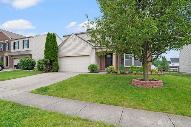 1750 Greentree Meadows Dr, Lebanon, OH 45036 - view of front of home featuring driveway, a garage, brick siding, and a front yard
