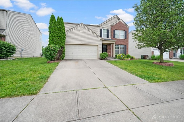 1750 Greentree Meadows Dr, Lebanon, OH 45036 - traditional home with concrete driveway, a front lawn, and an attached garage