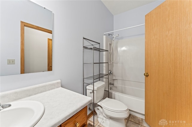 1410 Hunter Ct, Troy, OH 45373 - bathroom with bathtub / shower combination, vanity, and tile patterned floors