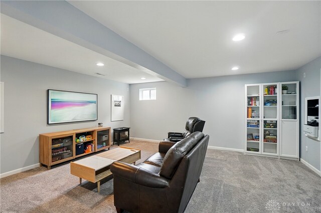 1596 Amberley Ct, Beavercreek Twp, OH 45385 - carpeted living room featuring recessed lighting and baseboards
