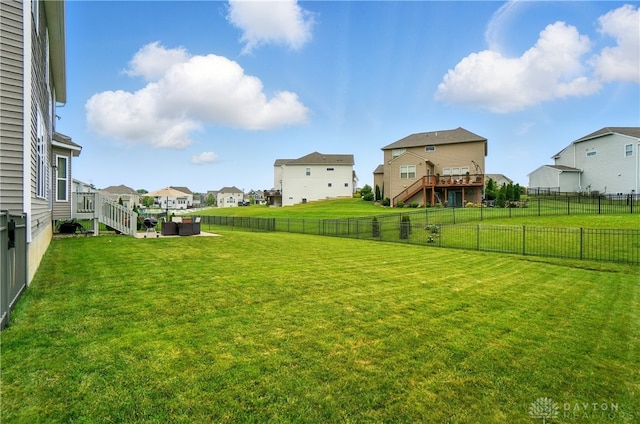 1596 Amberley Ct, Beavercreek Twp, OH 45385 - view of yard with a residential view and stairway