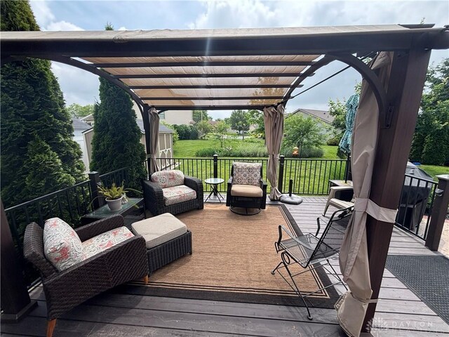 95 Fox Harbor Dr, Troy, OH 45373 - wooden terrace with a pergola