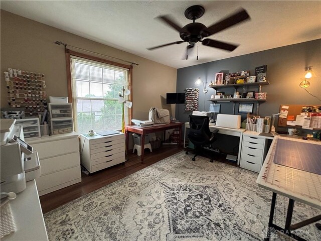 95 Fox Harbor Dr, Troy, OH 45373 - office with a ceiling fan and light wood-type flooring