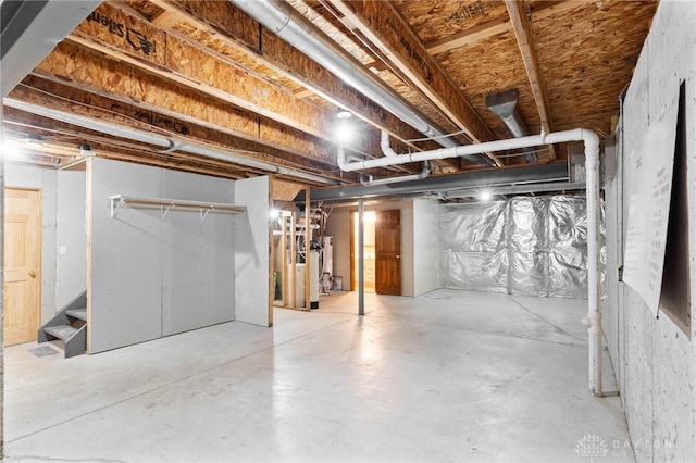 2159 Bassett Ct, Beavercreek, OH 45434 - unfinished basement with stairway