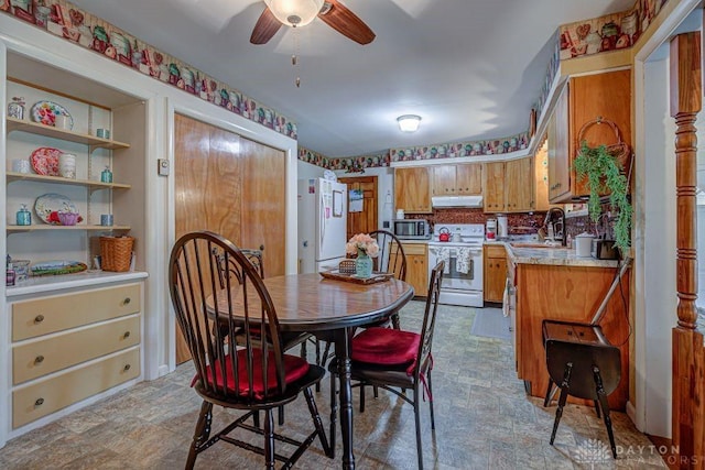 4292 Terrace Rd, College Corner, OH 45003 - dining room with ceiling fan and stone finish flooring