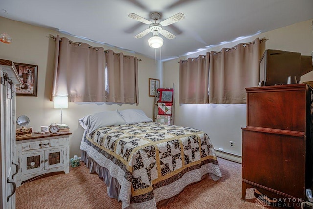 4292 Terrace Rd, College Corner, OH 45003 - carpeted bedroom featuring baseboard heating and a ceiling fan