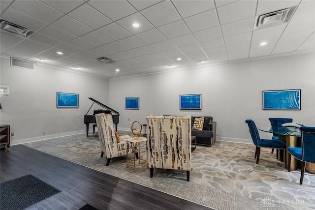 2230 S Patterson Blvd Unit 21, Dayton, OH 45409 - living area with wood finished floors, baseboards, recessed lighting, and crown molding