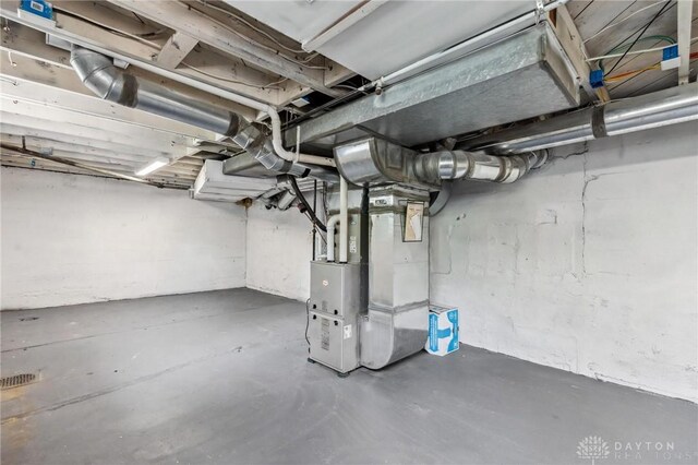 1153 Highridge Ave, Dayton, OH 45420 - unfinished below grade area with heating unit
