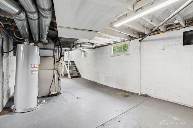 1153 Highridge Ave, Dayton, OH 45420 - basement featuring electric water heater and stairway