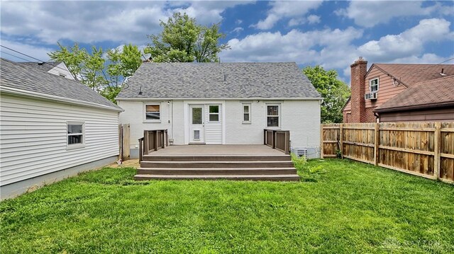344 Triangle Ave, Oakwood, OH 45419 - rear view of house with a deck, brick siding, and cooling unit
