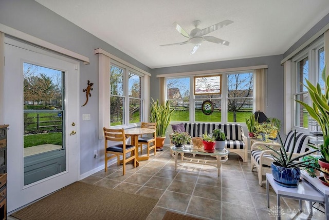 1668 Nichole Ct, Hamilton, OH 45013 - sunroom with plenty of natural light, tile patterned floors, and baseboards
