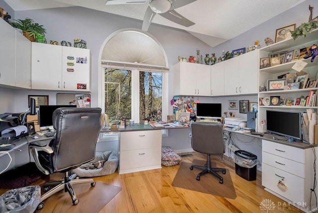1668 Nichole Ct, Hamilton, OH 45013 - office space with lofted ceiling, light wood-style floors, and ceiling fan