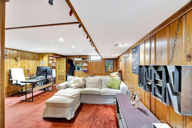 435 Marcia Ave, Hamilton, OH 45013 - living room featuring wood walls