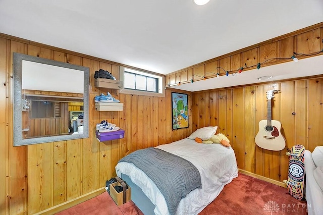 435 Marcia Ave, Hamilton, OH 45013 - carpeted bedroom with wooden walls and baseboards