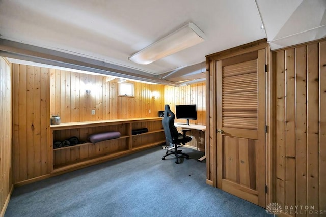 435 Marcia Ave, Hamilton, OH 45013 - carpeted office with wooden walls