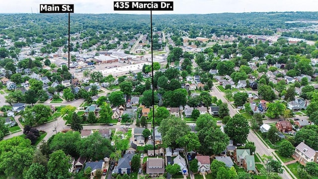 435 Marcia Ave, Hamilton, OH 45013 - aerial view of residential area with property parcel outlined