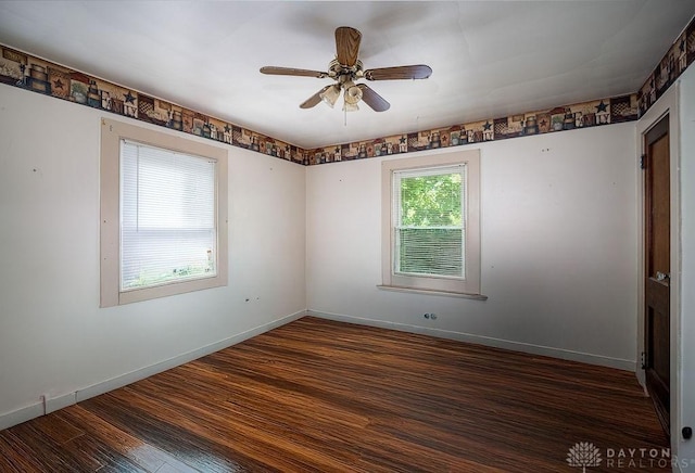 2057 Rugby Rd, Dayton, OH 45406 - spare room featuring dark wood finished floors and ceiling fan