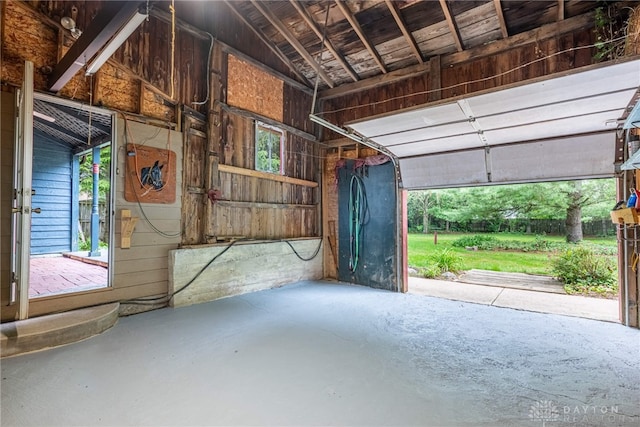 9891 Sugar St, Germantown, OH 45327 - garage with wood walls