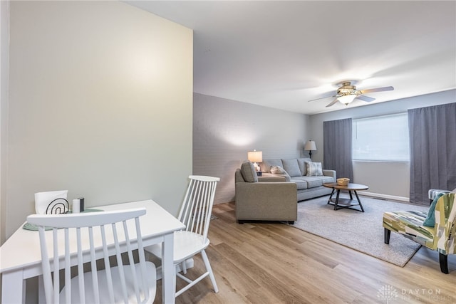 2225 Coach Dr Unit 29A, Kettering, OH 45440 - living room featuring wood finished floors and a ceiling fan