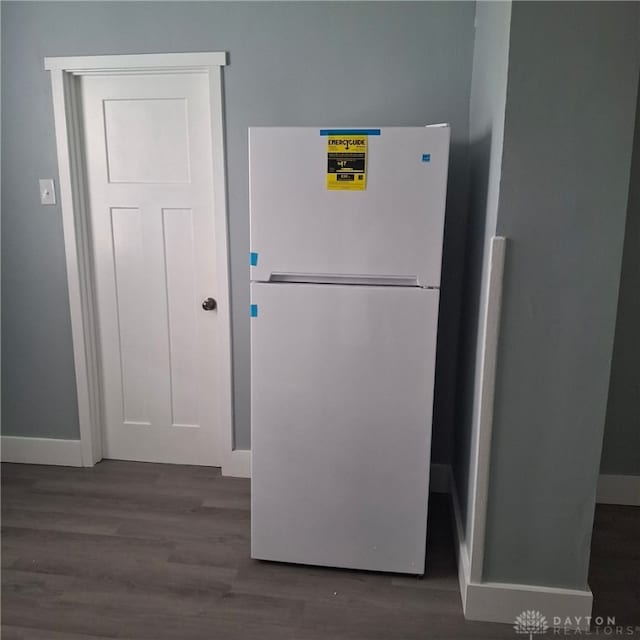 123 Delaware Ave, Dayton, OH 45405 - kitchen featuring freestanding refrigerator and wood finished floors