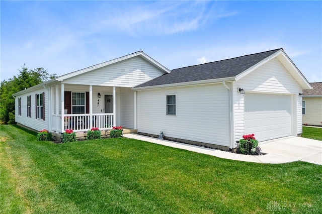 441 Kalynn Cir Unit 26, Fairborn, OH 45324 - single story home featuring a porch, a garage, a front lawn, and concrete driveway