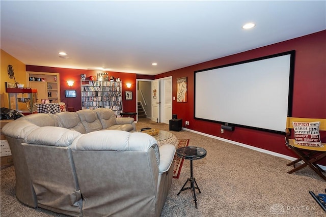 446 Lookout Rdg, Oakwood, OH 45419 - carpeted home theater room featuring recessed lighting and baseboards